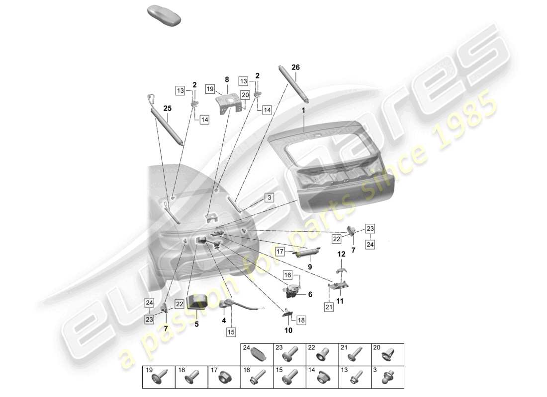 porsche 2025 (macan-e) hinterer deckel teilediagramm