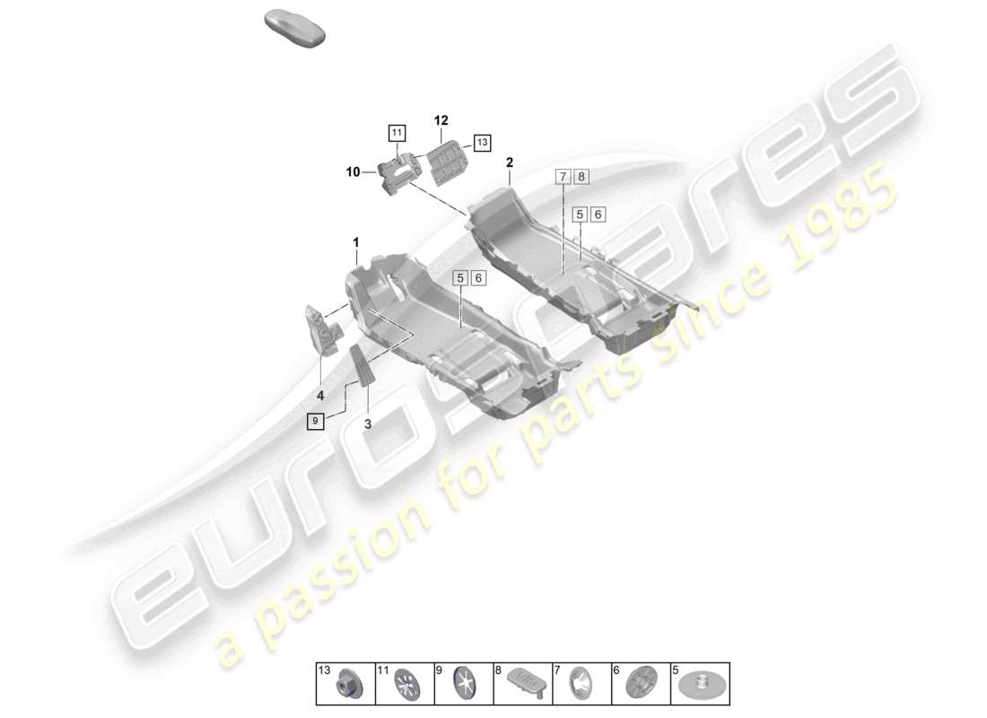 porsche 2020 (taycan 9j1-1) bodenbelags-(teppich-)leisten - teilediagramm