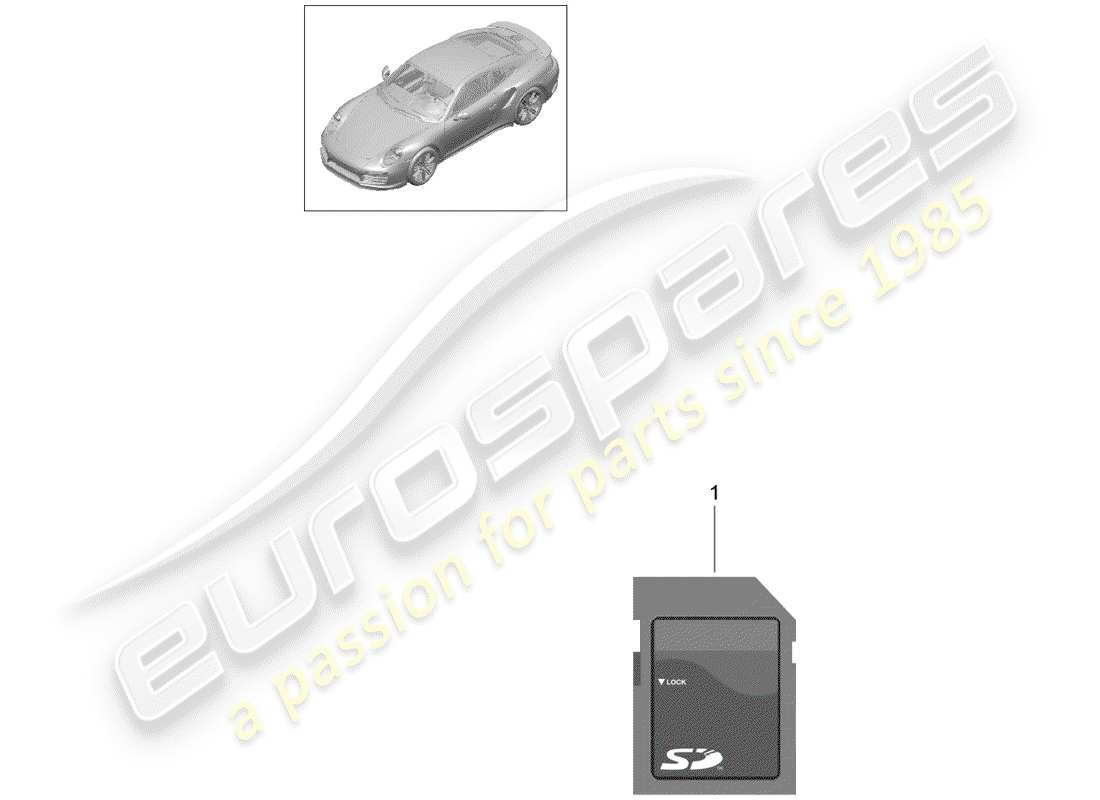 porsche 991 turbo (2018) sd-karte-teilediagramm