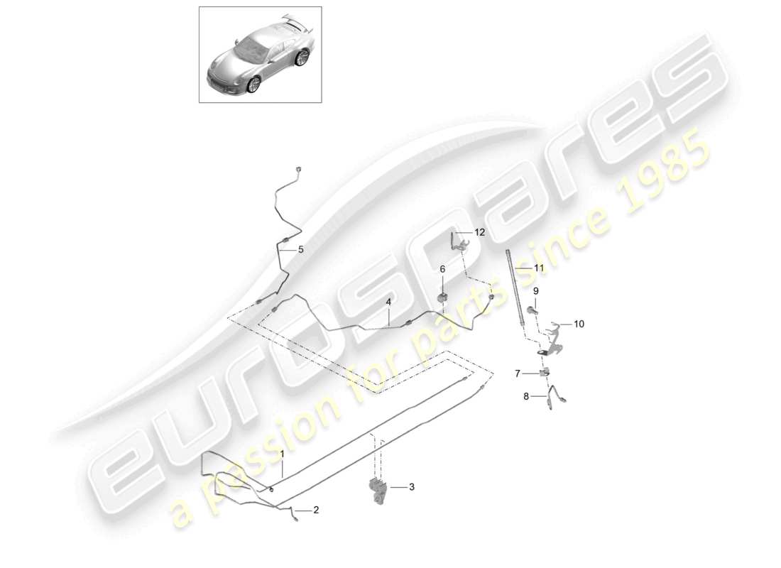 porsche 2021 (991-2 r/gt3/rs) bremsleitung mitte unterboden hinten d >>- mj 2017 ersatzteilzeichnung