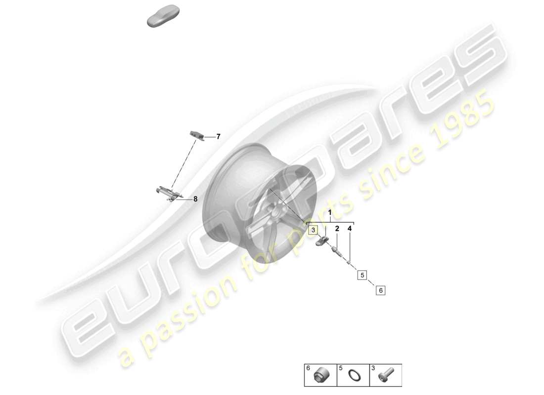 porsche 2025 (taycan 9j1-2) reifendruck-kontrollsystem teilediagramm