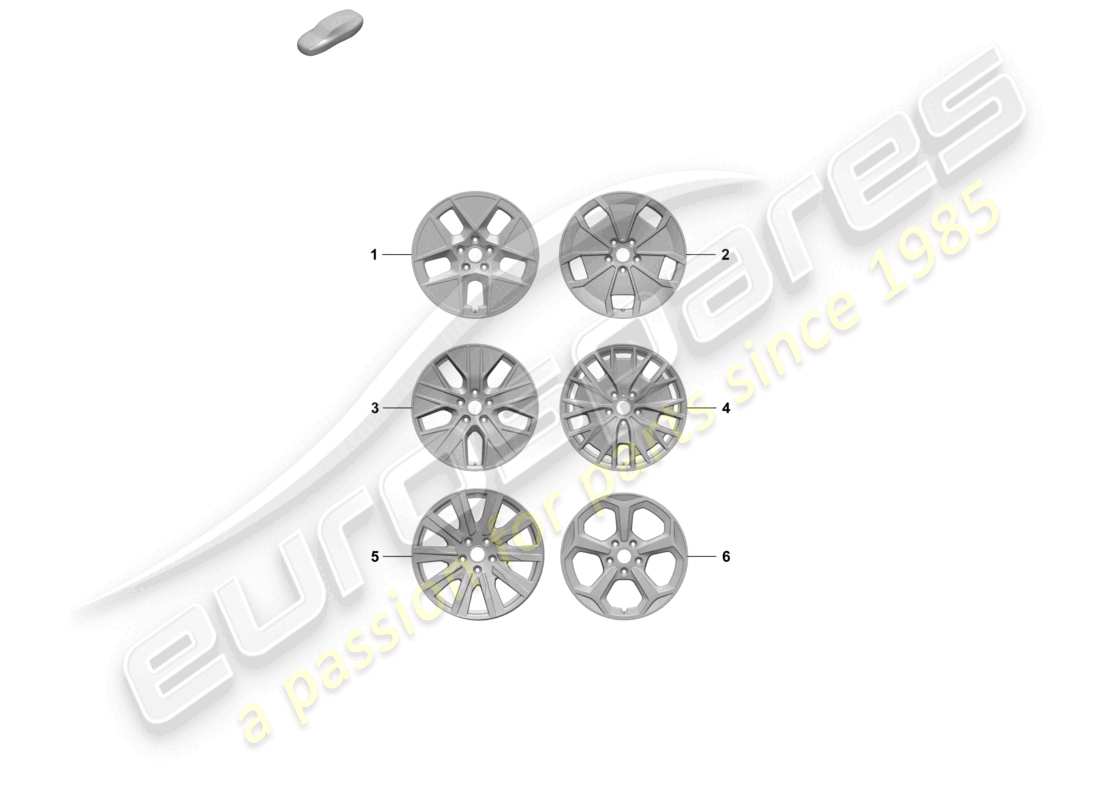 porsche 2025 (taycan 9j1-2) leichtmetallrad 20 ersatzteildiagramm