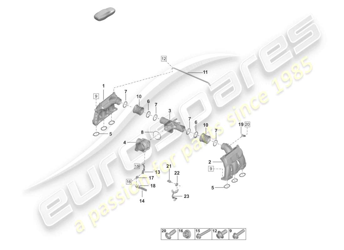 porsche 2021 (992-1) ansaugluftverteiler drosselklappe teileübersicht