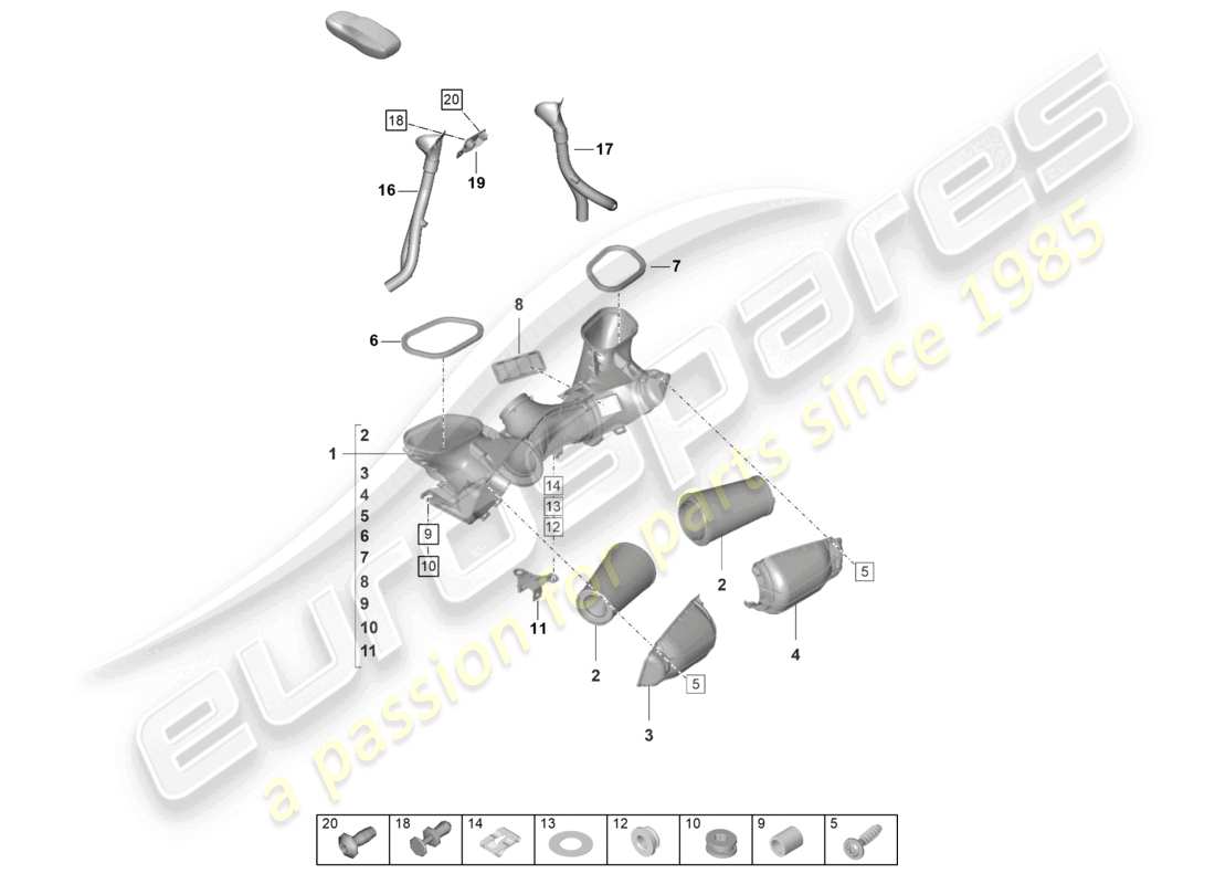porsche 2024 (992-2 gt3/rs/st) luftfilter teilediagramm