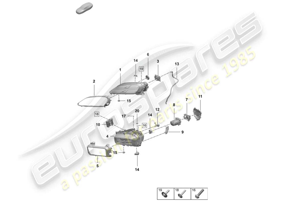 porsche 2025 (macan-e) led-scheinwerfer matrix steuergerät pdls+ sicherungselement teilediagramm