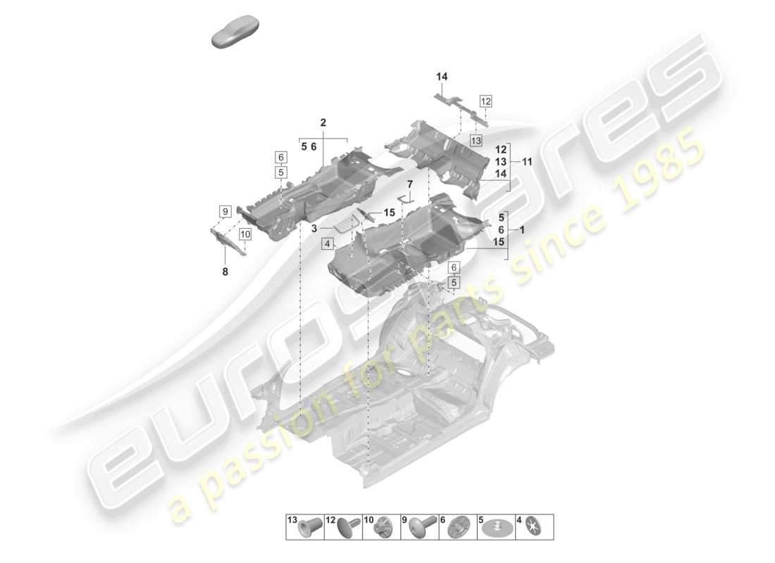 porsche 2021 (panamera 971-2) bodenbeläge - ersatzteildiagramm