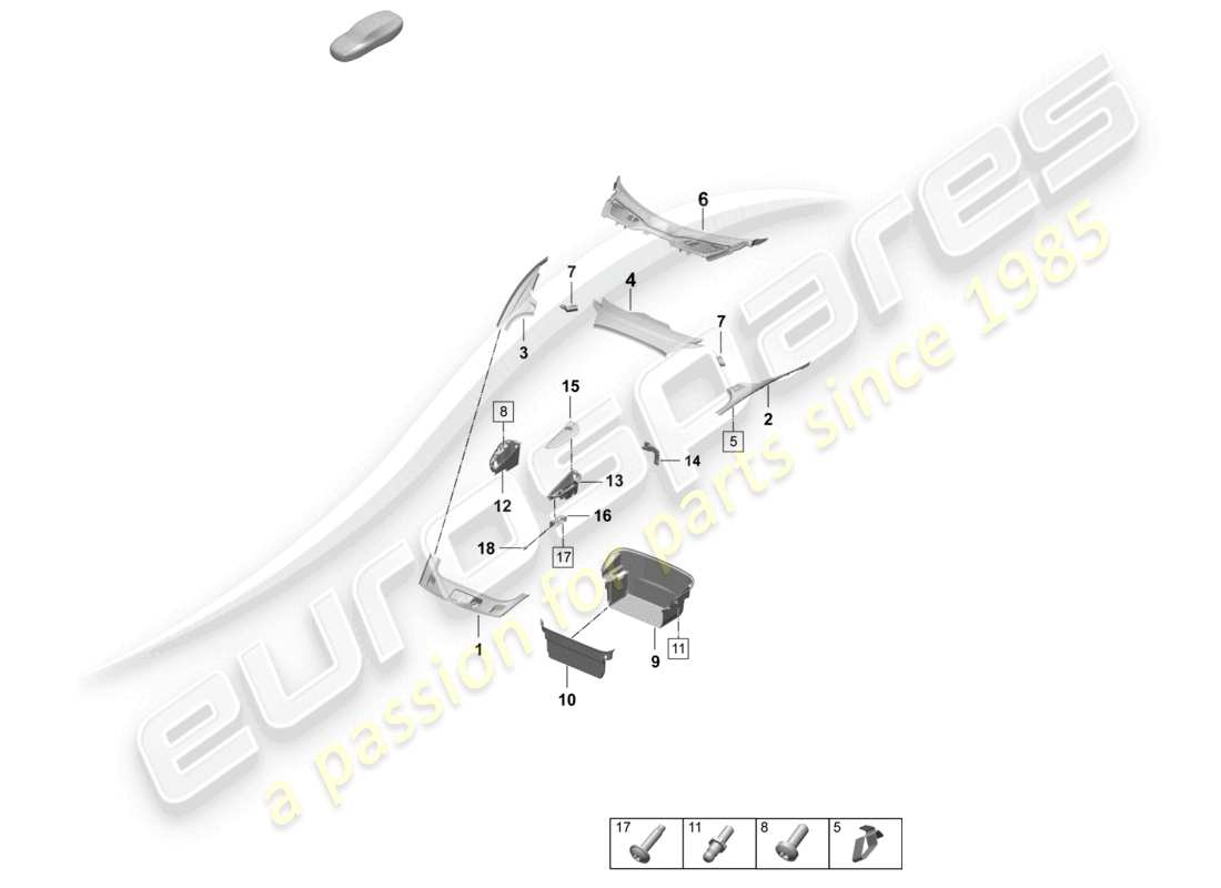 porsche 2025 (taycan 9j1-2) gepäckraumverkleidung ersatzteildiagramm