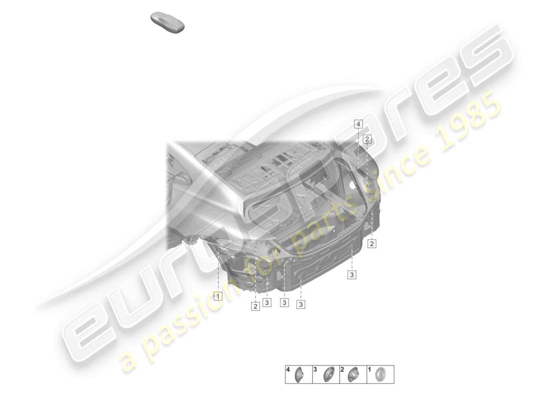 porsche 2021 (taycan 9j1-1) querteil hinten seitenteil teilebild