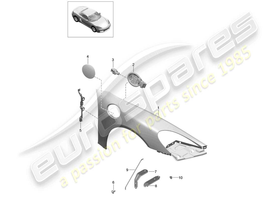 porsche 2024 (718 boxster) wing-teilediagramm