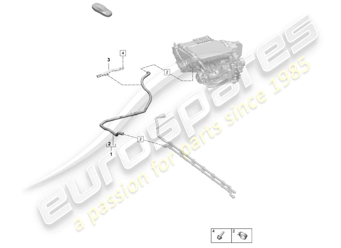 porsche 2025 (macan-e) kühlmittelkühlung heck teilediagramm