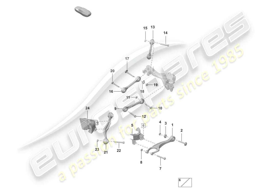 porsche 2023 (992-1) teilediagramm für den querlenker der hinterachse
