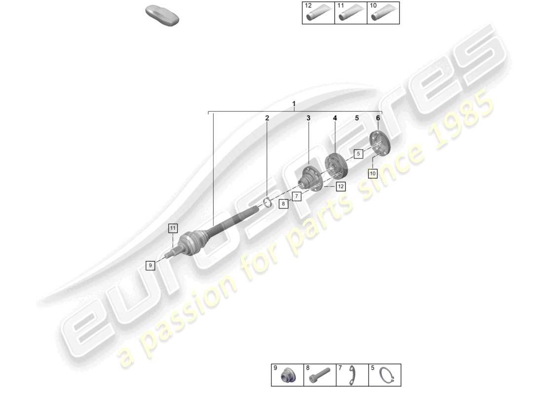 porsche 2024 (992-2 gt3/rs/st) antriebswelle teilediagramm