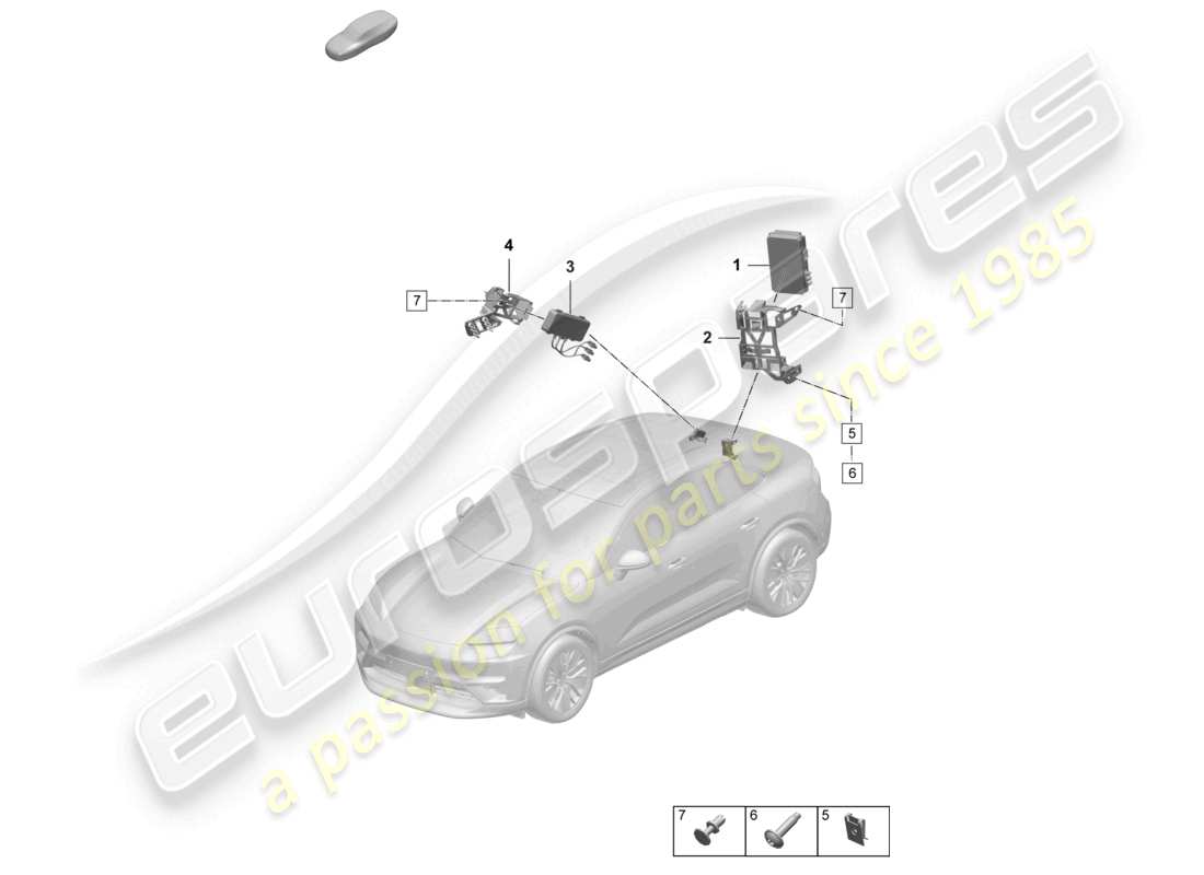 porsche 2025 (macan-e) steuergerät für real time monitoring (rtm) und aerial part diagram