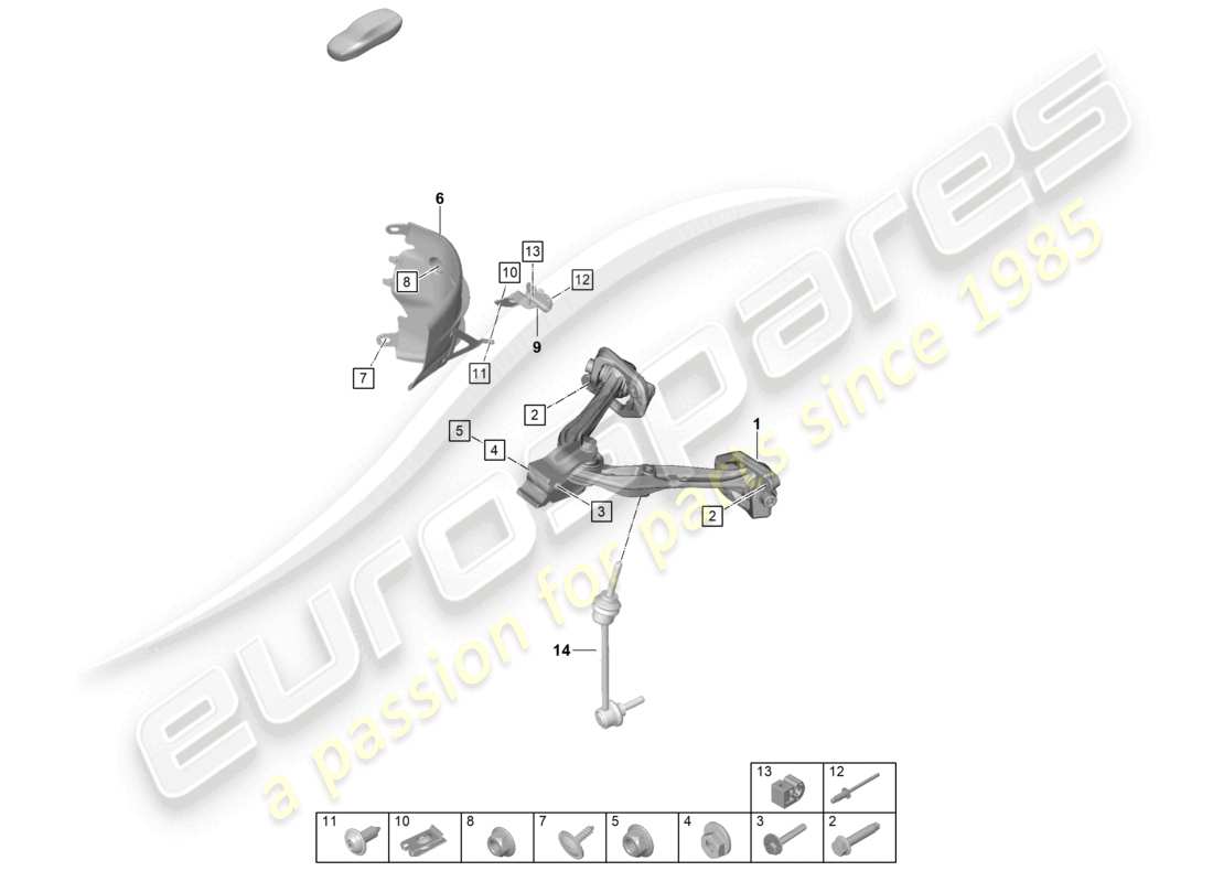 porsche 2021 (992-1 gt3/rs/st) diagramm für oberes teil des querlenkers