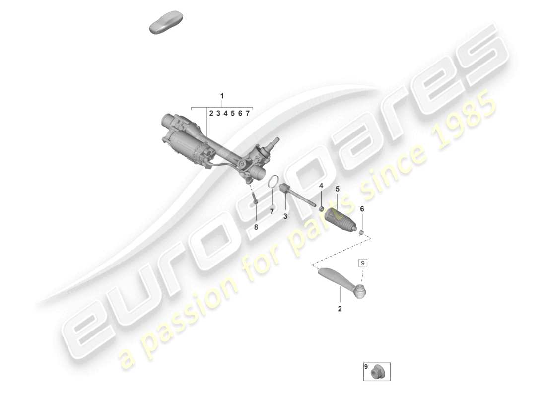 porsche 2021 (992-1 gt3/rs/st) lenkgetriebe teilediagramm