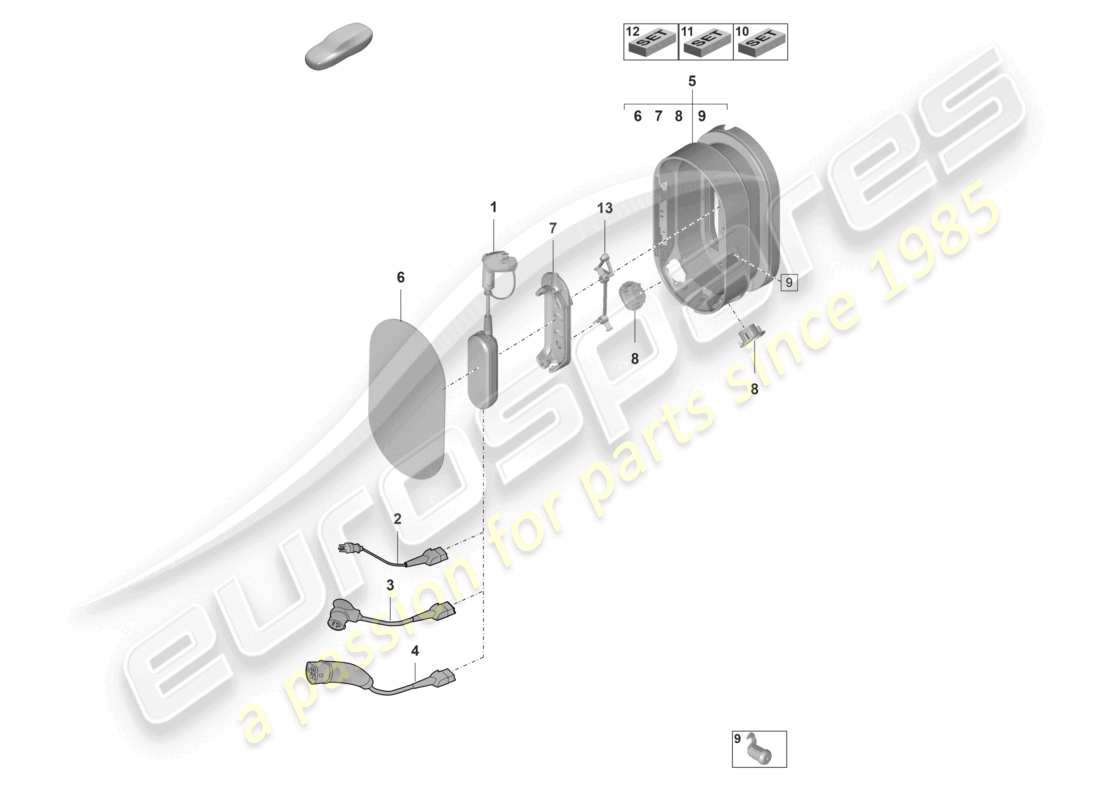 porsche 2023 (panamera 971-2) ladekabel ladegerät ladestation teilediagramm