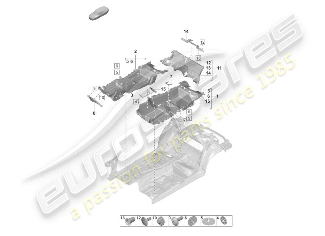 porsche 2024 (panamera 971-2) bodenbeläge - ersatzteildiagramm