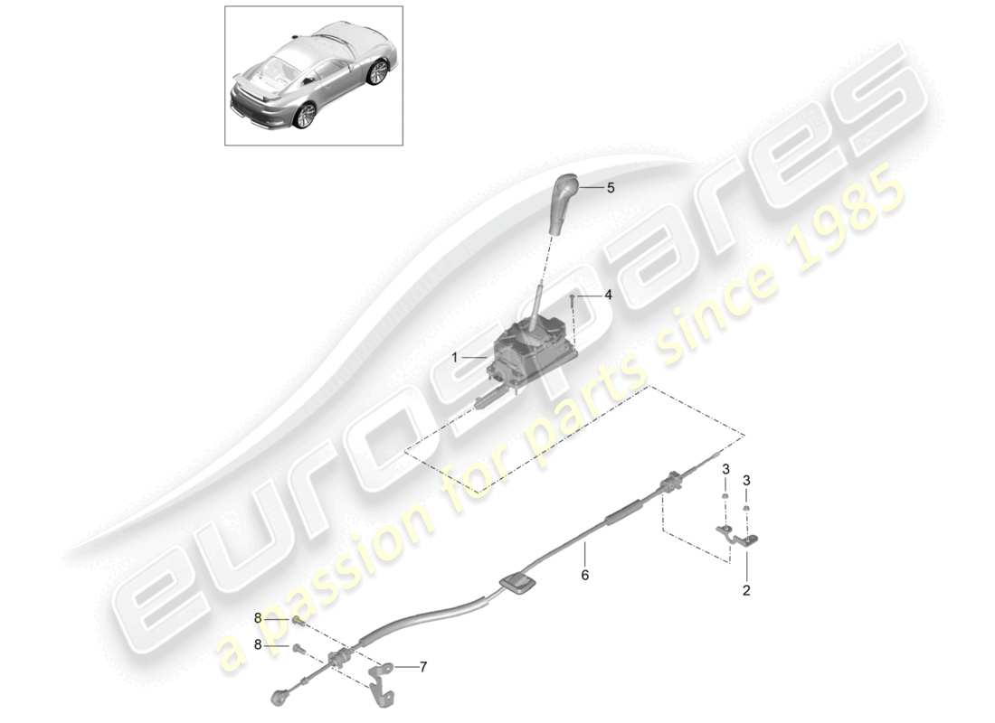porsche 2021 (991-2 r/gt3/rs) wählhebel - pdk - d - mj 2018>> ersatzteildiagramm