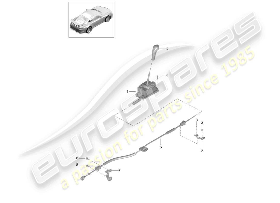porsche 2021 (991-2 r/gt3/rs) wählhebel - pdk - d >>- mj 2017 ersatzteilzeichnung
