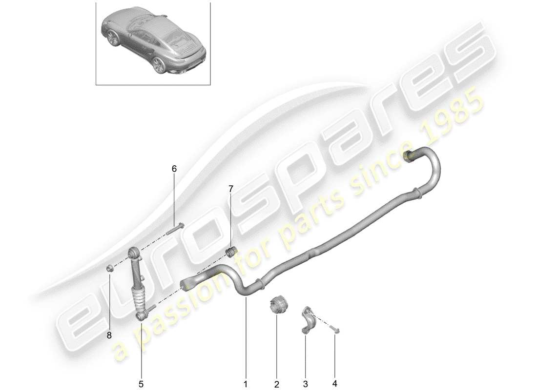 porsche 2018 (991-2 turbo) stabilisator - ersatzteildiagramm