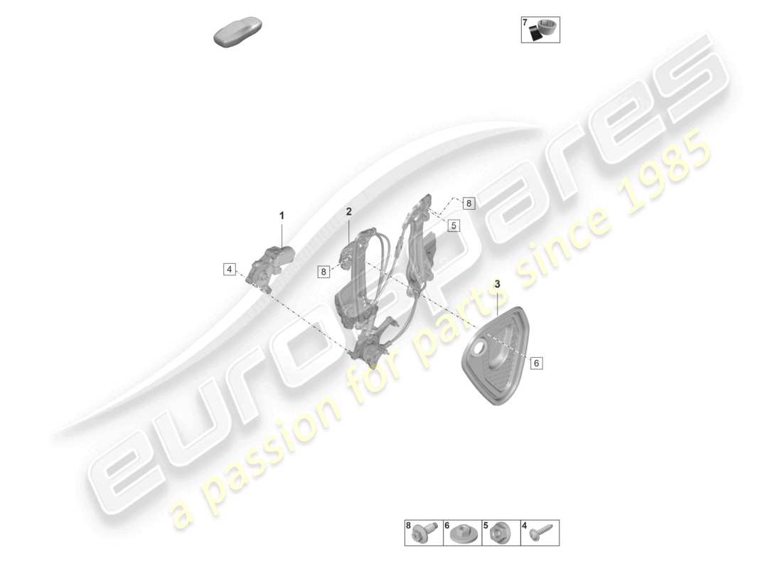porsche 2022 (taycan 9j1-1) fensterheber hinten ersatzteildiagramm