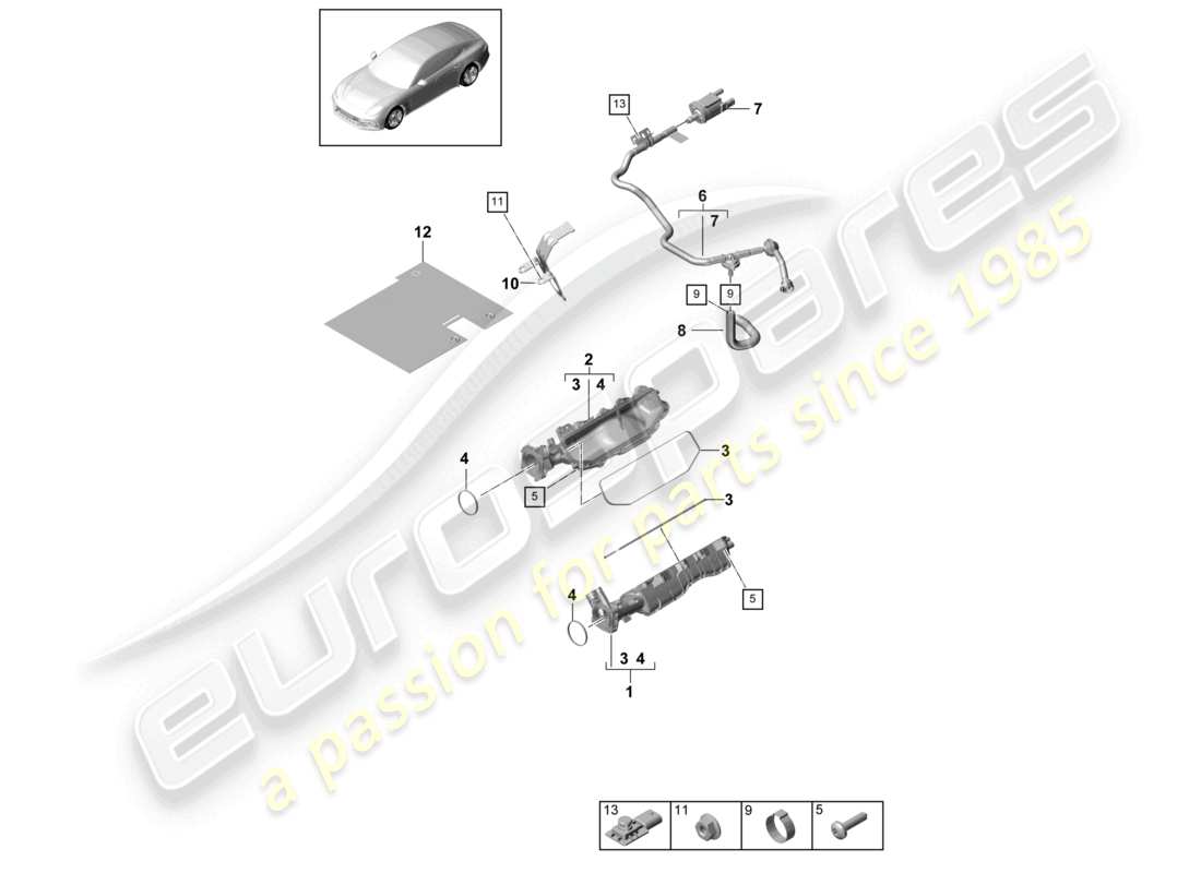 porsche 2021 (panamera 971-1) ansaugkrümmerentlüftung für kraftstofftank teilediagramm