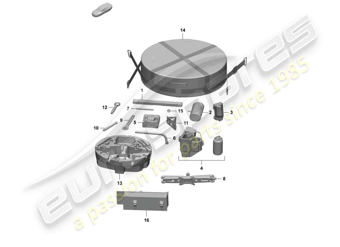 porsche 2025 (macan-e) fahrzeugwerkzeuge teilediagramm