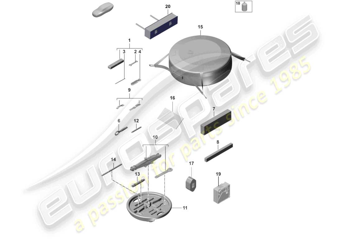 porsche 2022 (panamera 971-2) werkzeugheber-ersatzteildiagramm