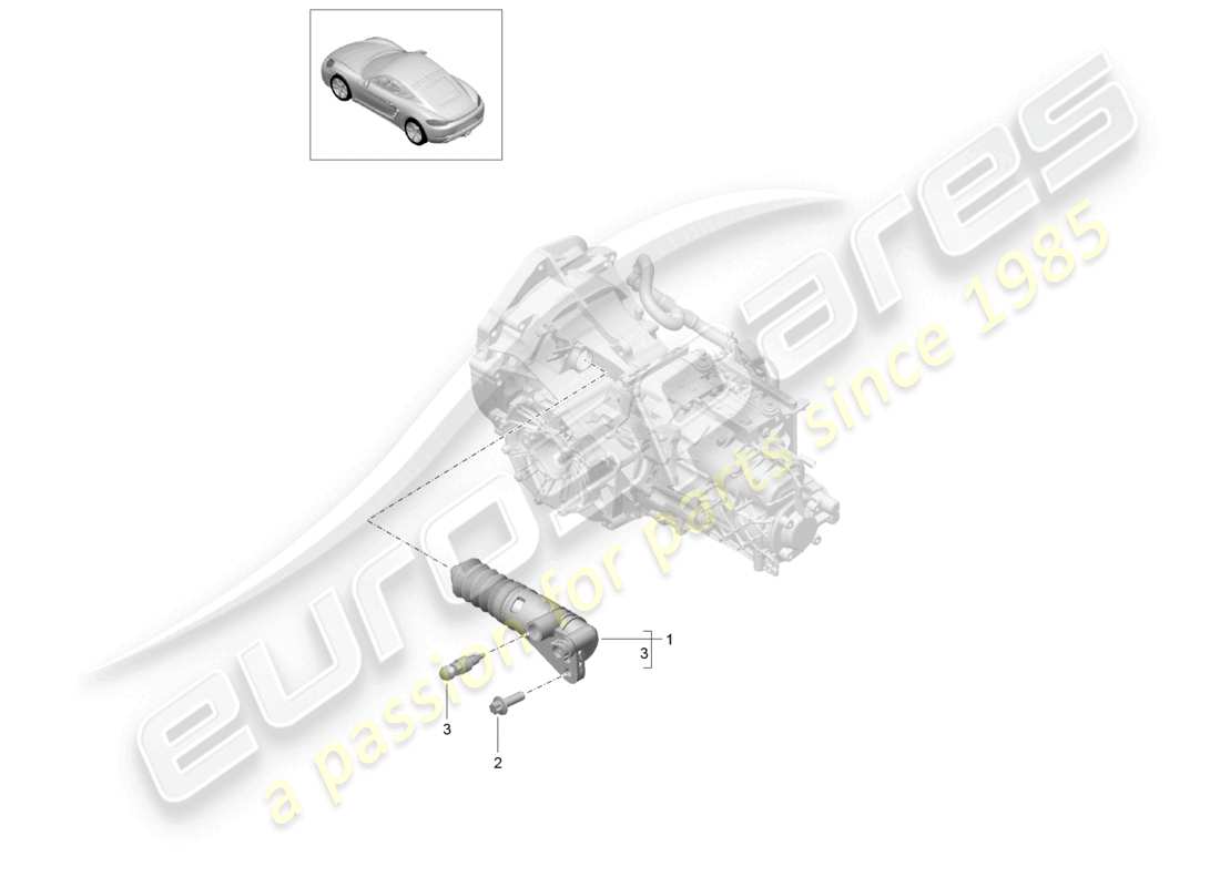 porsche 2025 (718 cayman) kupplungsnehmerzylinder teilediagramm