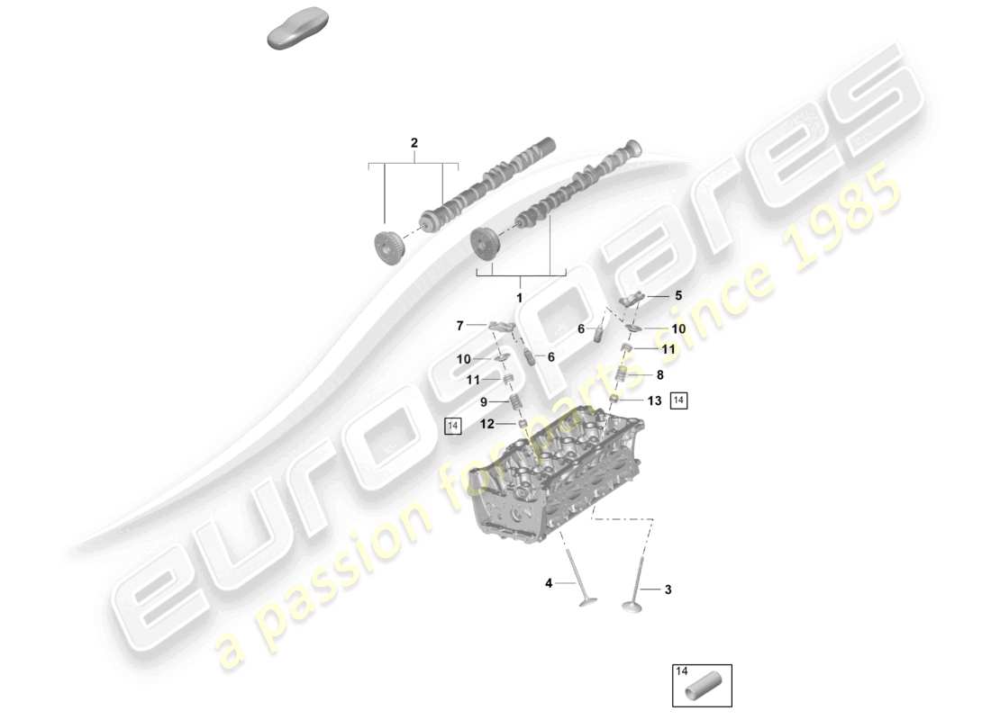 porsche 2025 (cayenne e3 pa) nockenwelle, ventile ersatzteildiagramm