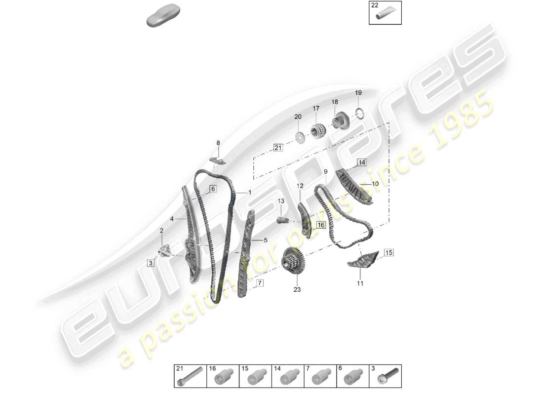 porsche 2025 (cayenne e3 pa) steuerketten-gleitschiene kettenspanner teilediagramm