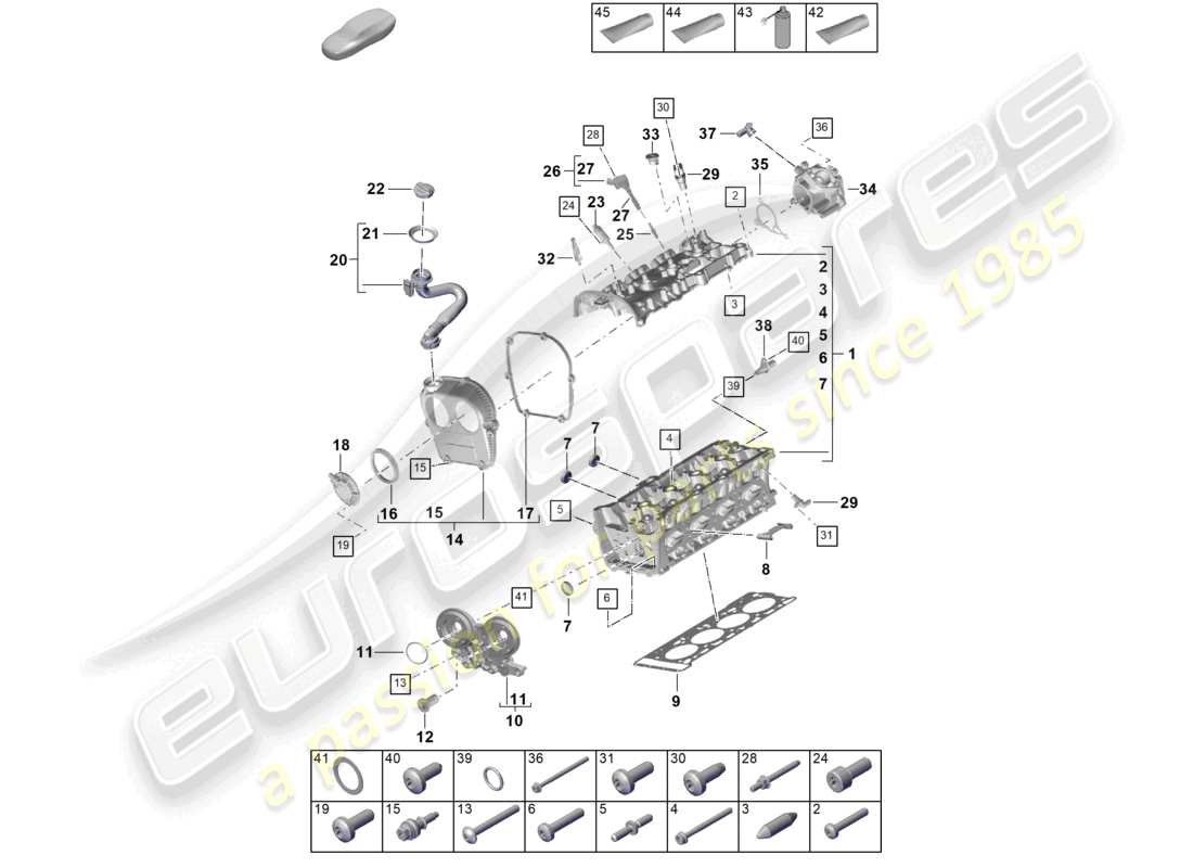 porsche 2025 (cayenne e3 pa) zylinderkopf vakuumpumpe teilediagramm