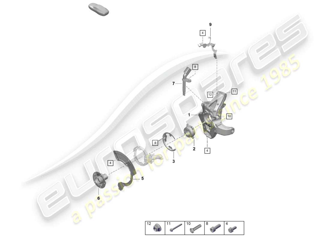 porsche 2021 (718 boxster spyder) radträger radnabe teilediagramm