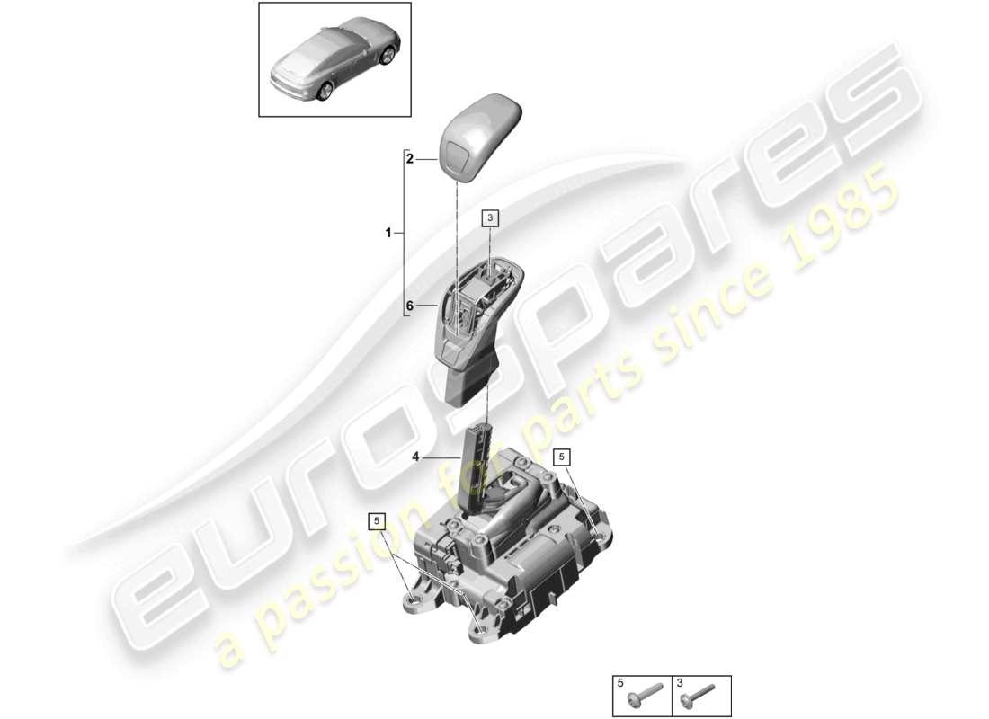 porsche 2021 (panamera 971-1) wählhebel ersatzteildiagramm
