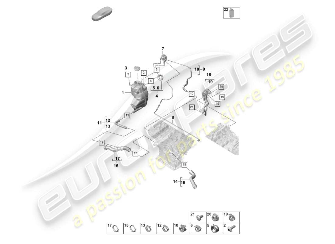 porsche 2024 (panamera 971-2) kühlmittelkühlsystem kühlmittelausgleichsbehälter entlüftungsleitung teilediagramm