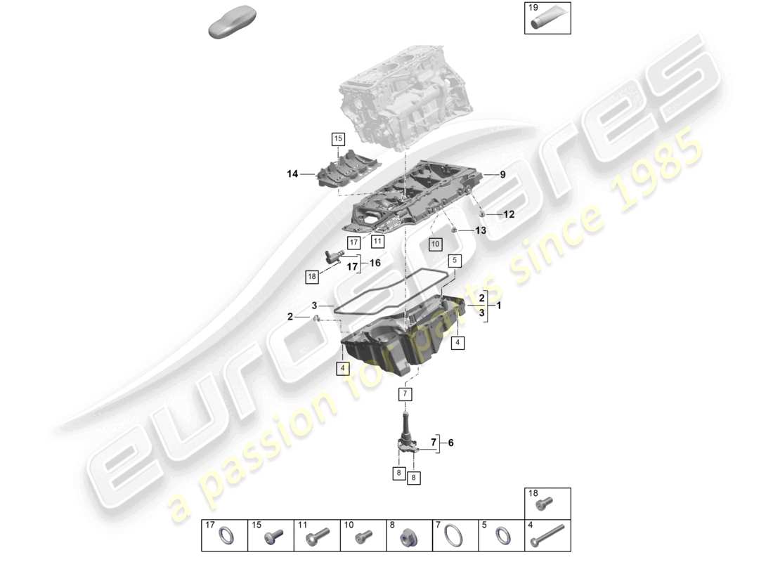 porsche 2025 (cayenne e3 pa) ölführungsgehäuse ölwanne teilediagramm