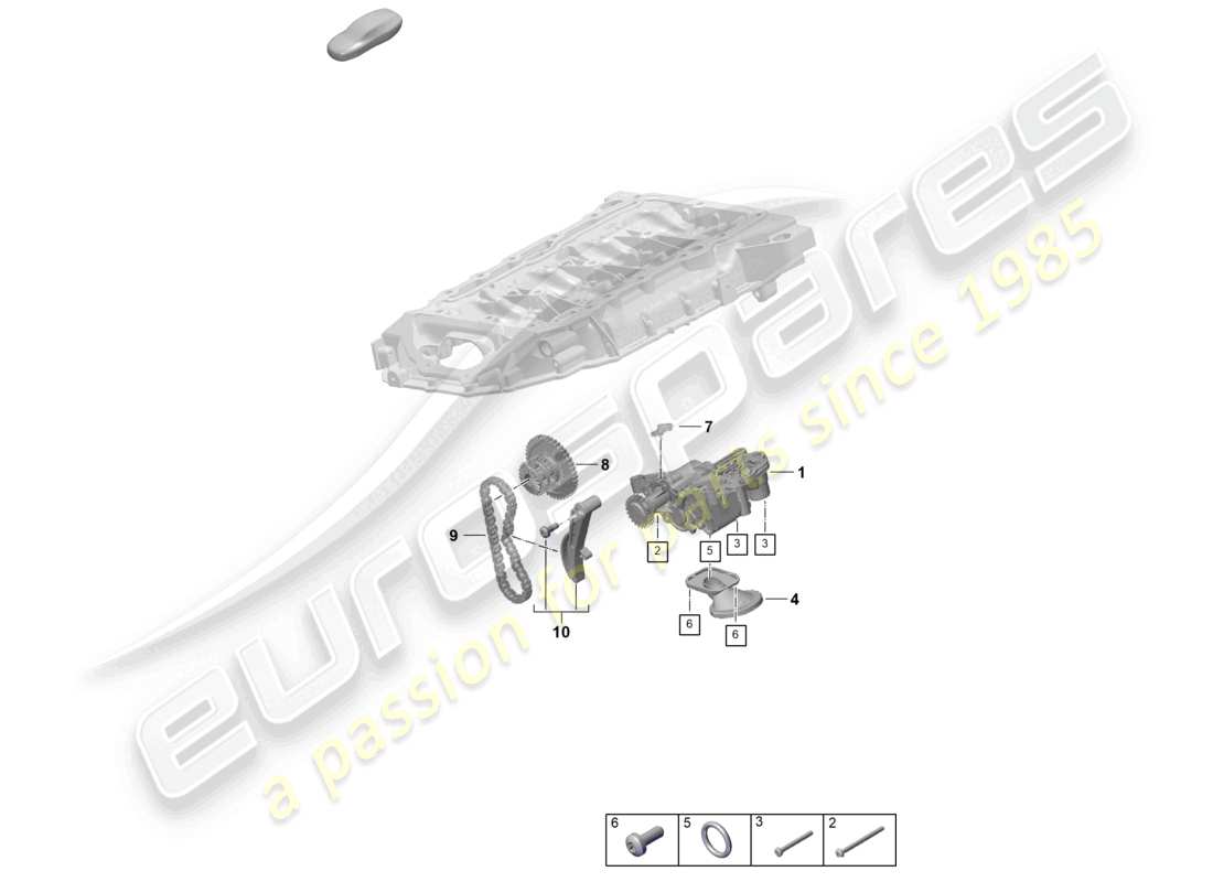 porsche 2025 (cayenne e3 pa) ölpumpe ersatzteildiagramm