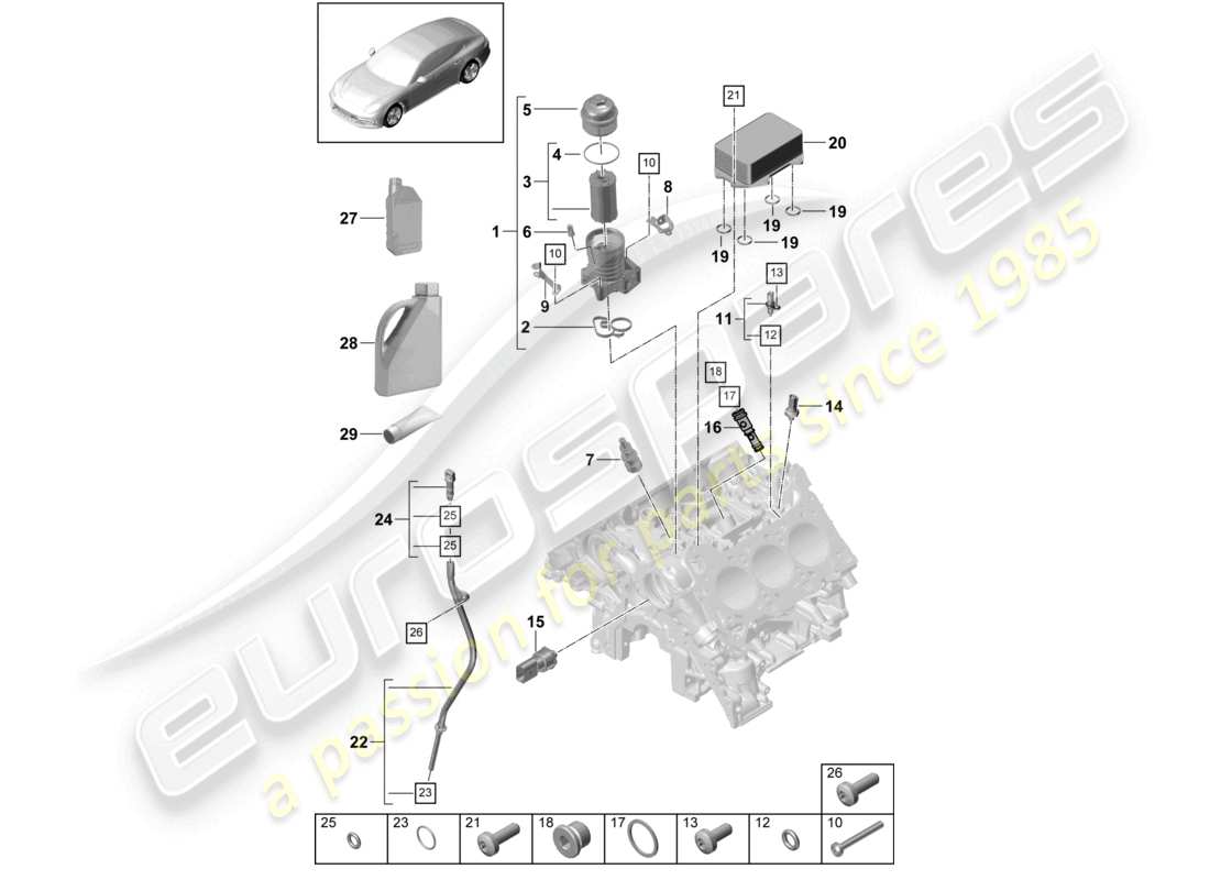 porsche 2021 (panamera 971-1) ölfilter konsole ölkühler teilediagramm