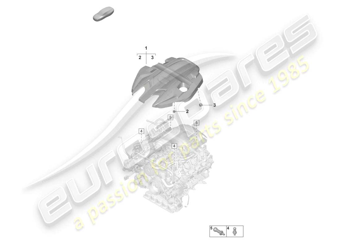 porsche 2022 (panamera 971-2) motorabdeckung ersatzteildiagramm