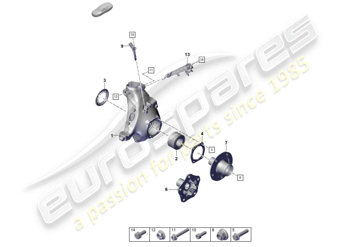 porsche 2021 (992-1 turbo / s) radträger radnabe teilediagramm