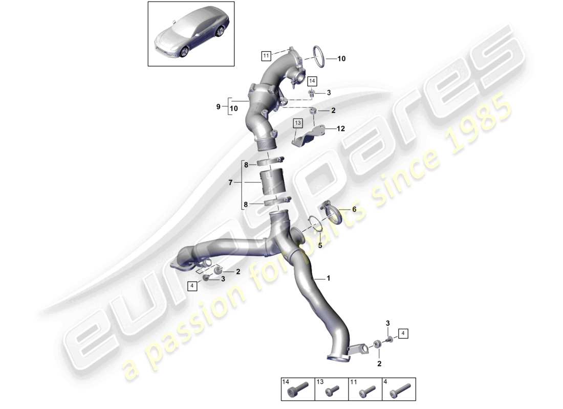 porsche 2021 (panamera 971-1) ladeluftkühler-druckrohr teilediagramm