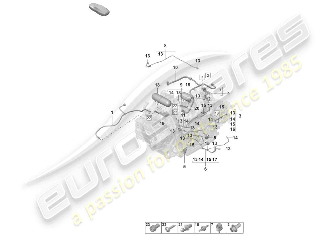 porsche 2021 (992-1 gt3/rs/st) vakuumsystem motorteildiagramm