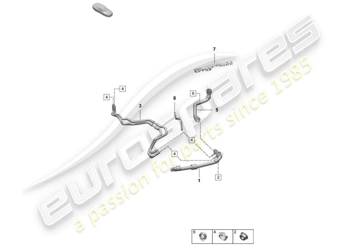 porsche 2025 (macan-e) kühlmittelkühlung heck teilediagramm