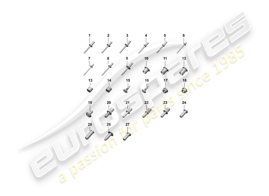 porsche 2025 (macan-e) befestigungsmaterial karosserie teilediagramm