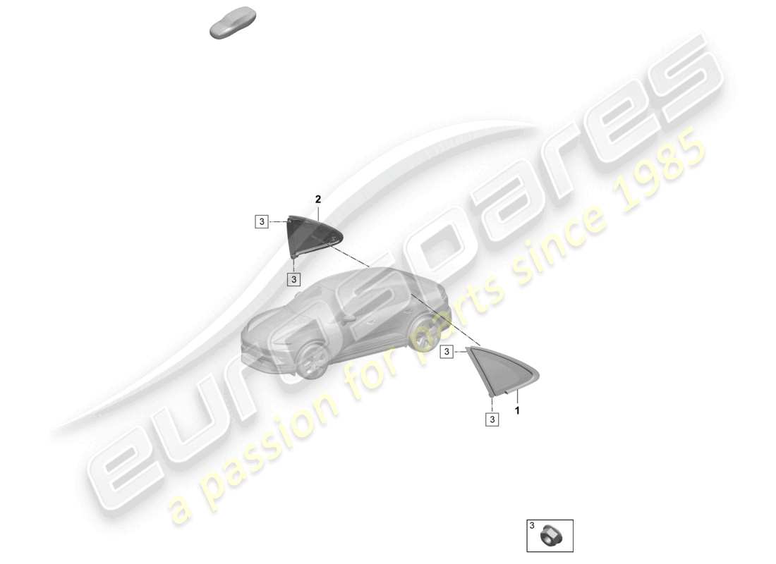 porsche 2025 (macan-e) seitenfenster (nicht zu öffnen) für hintere seitenwand ersatzteildiagramm