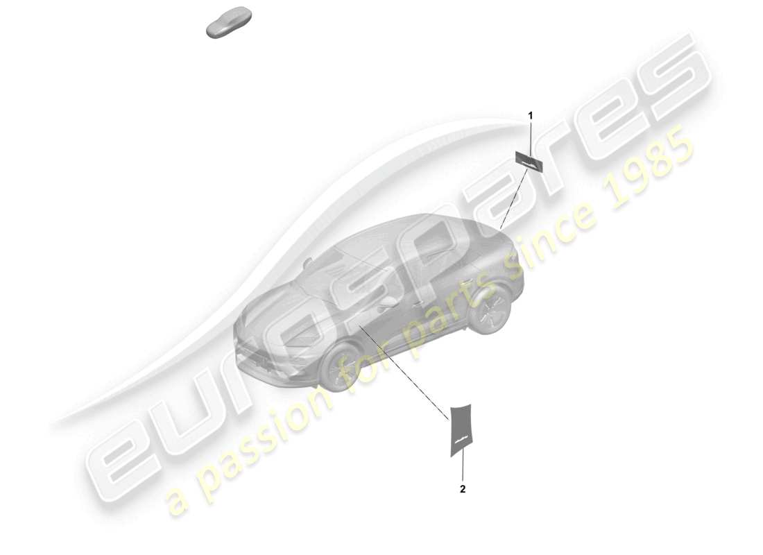 porsche 2025 (macan-e) montagehilfe für beschriftungen beschriftungen/schriftzüge siehe abbildung: 810-000 teilediagramm