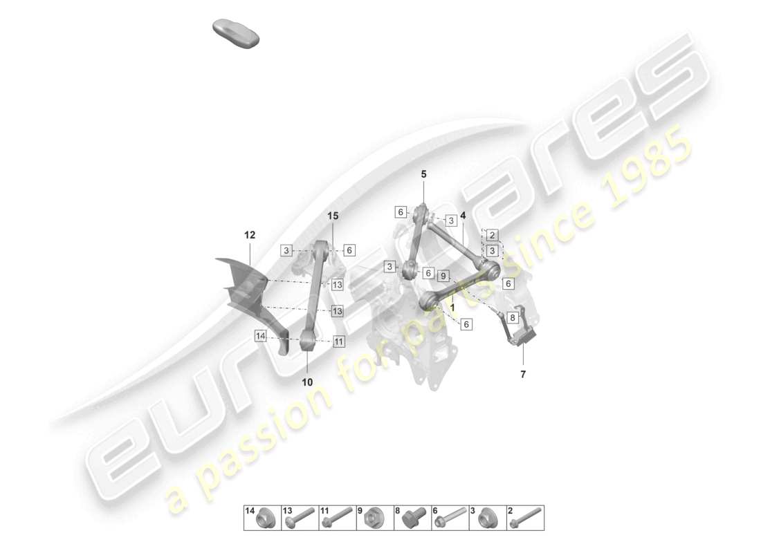 porsche 2022 (992-1 gt3/rs/st) querlenker hinterachse teilediagramm