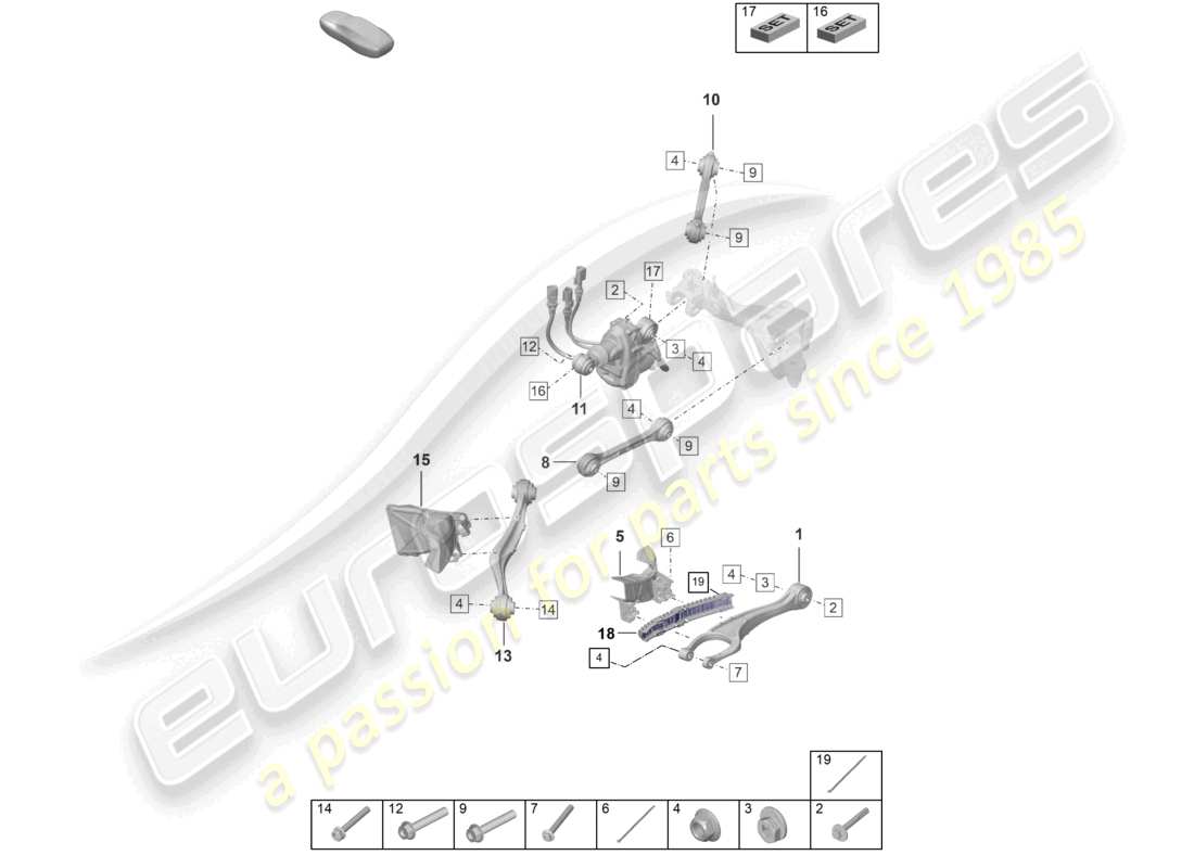porsche 2024 (992-2 turbo / s) hinterachse querlenker hinterachslenkung teilediagramm