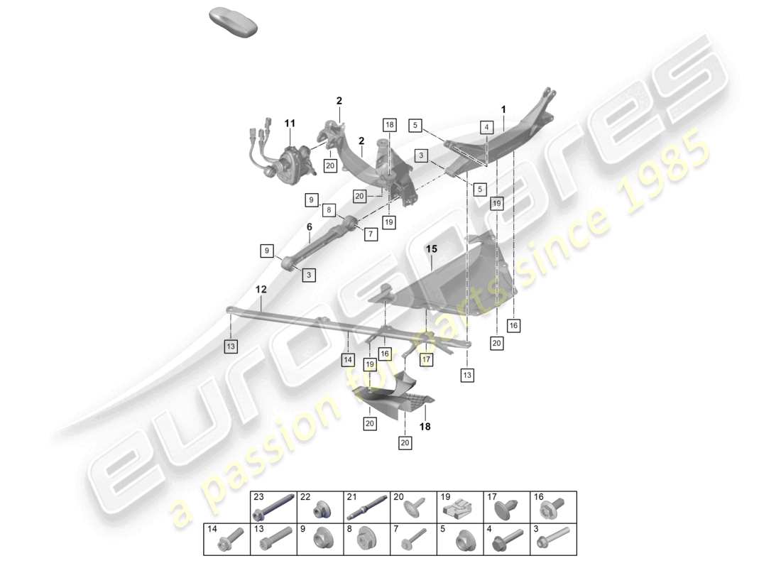 porsche 2026 (992-2 gt3) hinterachse querträger teilediagramm