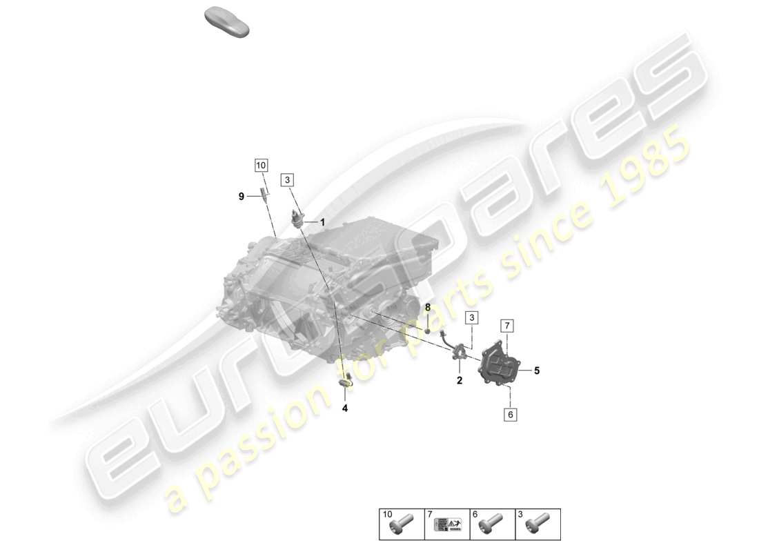 porsche 2025 (macan-e) fahrmotor für elektroantrieb hinterachse sensoren teilediagramm
